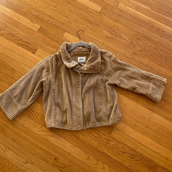 Live a Little Corduroy Cropped Jacket Brown/Tan Medium - Picture 3 of 5